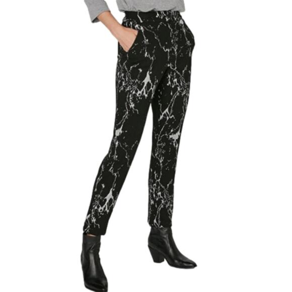 Calvin Klein black and white abstract cropped pants size 8 - Picture 1 of 6